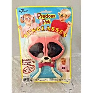 Vintage 1987 Precious Pet Sunglasses Cat Imperial Toy Shatterproof Pink Kids New